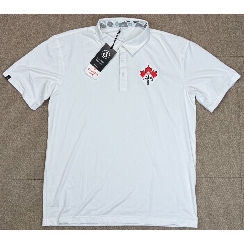 Swannies Cabot Embroidered Men's Short Sleeve Golf Polo Shirt Size‎ Large
